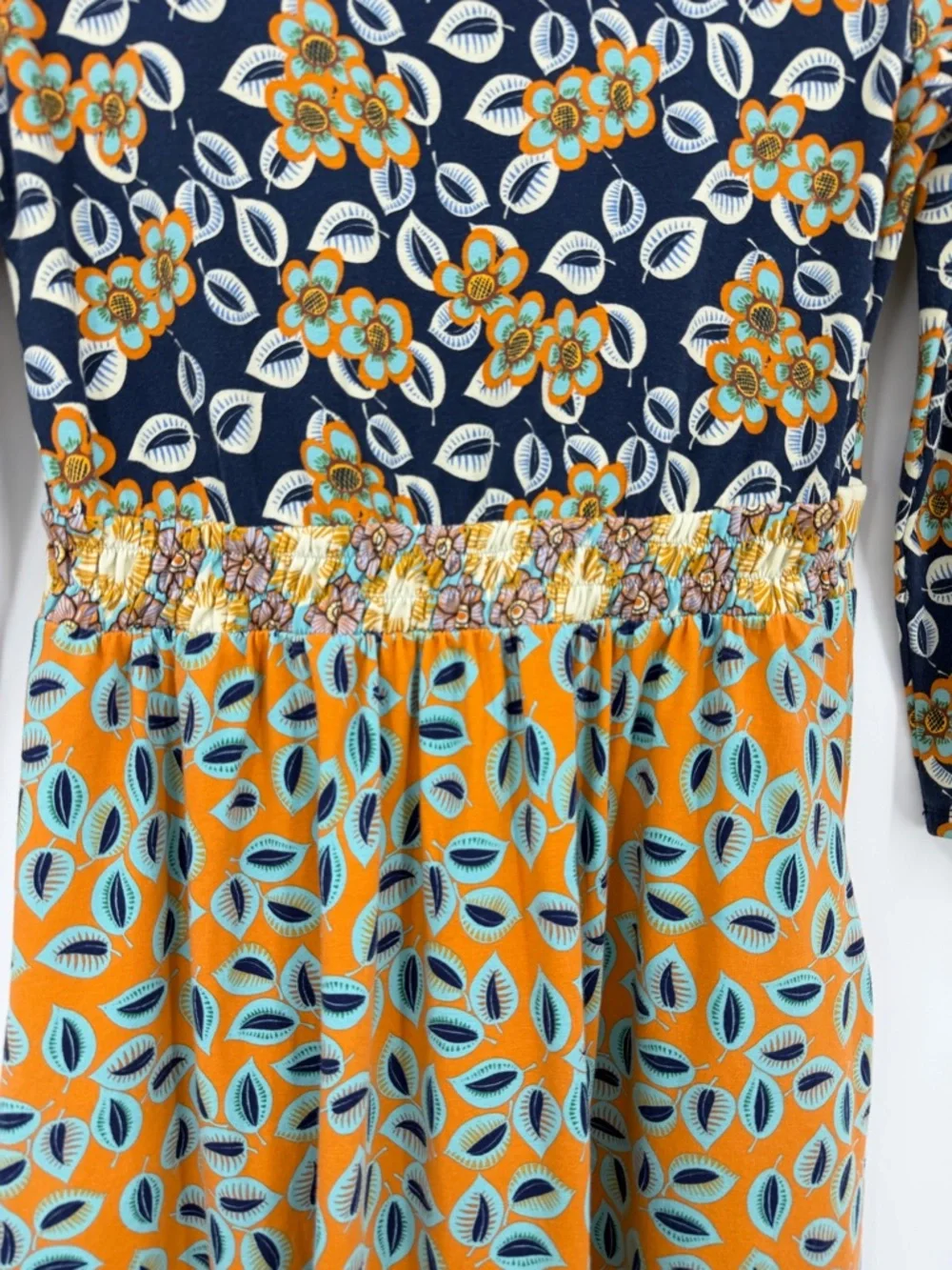 Anthropologie Pinkerton Boho Floral Patchwork Dress V-Neck 3/4 Sleeve XS - Picture 4 of 14